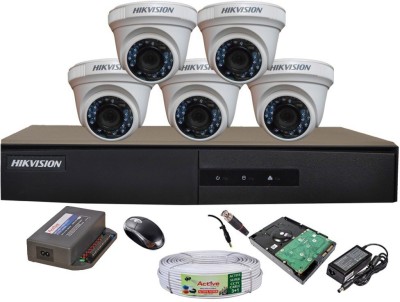 HIKVISION HIKVISION DOME CAMERA DS-2CE5ADOT-IRP OR DS-2CE5ADOT-IRP/ECO 05PCS + 1TB SATA HDD + 90 METAR Cable + HD DVR DS-7208HQHI-K1 OR DS-7208HQHI-KI 1PPCS COMBO KIT Security Camera(1 TB, 8 Channel)