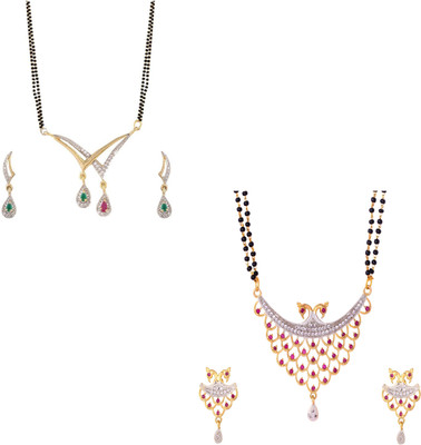 Bhagya Lakshmi Alloy Gold-plated Multicolor Jewellery Set(Pack of 1)
