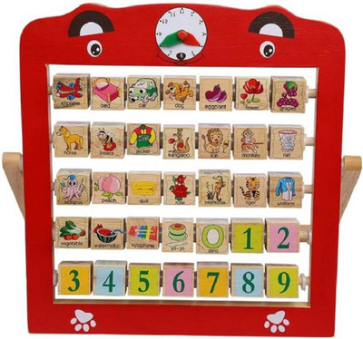 

Civil Alphabet Teaching Frame Fun Way To Learn Numbers and Letters Wooden Toy (Multicolor)(Multicolor)