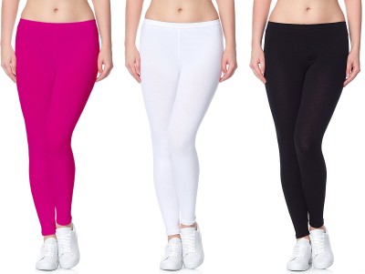 Lili Ankle Length Western Wear Legging(White, Pink, Black, Solid)