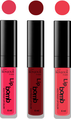

Bonjour Paris Long lasting velvet matte lipstick(Hot pink, brown, irresistble pink, 18 ml)