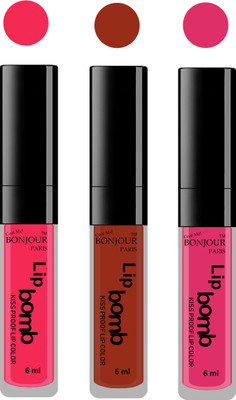 

Bonjour Paris Long lasting velvet matte lipstick(Hot pink, tan, pink, 18 g)
