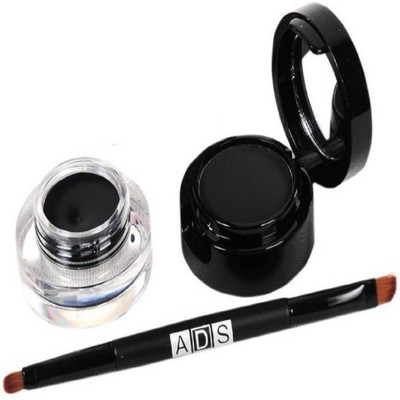 

ADS Pro 2 in 1 Jet Black Waterproof Gel Kajal and Powder Cake (3+4) g = 7 g (Jet Black)