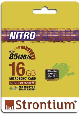 Strontium Nitro 16 GB MicroSDHC UHS Class 1 85 MB/s Memory Card