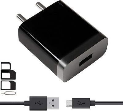 GoSale Wall Charger Accessory Combo for iVooMi ME1 Plus, iVooMi ME1, iVooMi iV505, iVooMi iV Smart 4G Charger With 1 Meter Micro USB Charging Data Cable And SIM Adapter(Black)