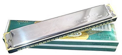 

megashine Hero Harmonica Mouth Organ 48 holes steel plate (silver)(Silver)