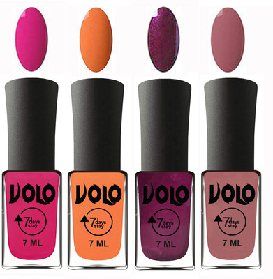 

Volo Ultra Lasting HD Shine Awesome Nail Polish Combo Magnta, Peach, Wine, Chocolate Peach(Pack of 4)