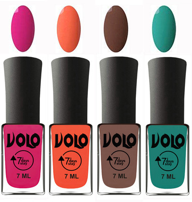 

Volo Ultra Lasting HD Shine Awesome Nail Polish Combo Magnta, Neon Orange, Brown, Radium Green(Pack of 4)