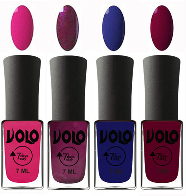 

Volo Ultra Lasting HD Shine Awesome Nail Polish Combo Magnta, Wine, Navy Blue, Wine Maroon(Pack of 4)