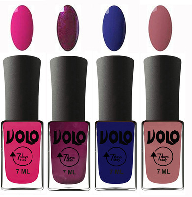 

Volo Ultra Lasting HD Shine Awesome Nail Polish Combo Magnta, Wine, Navy Blue, Chocolate Peach(Pack of 4)