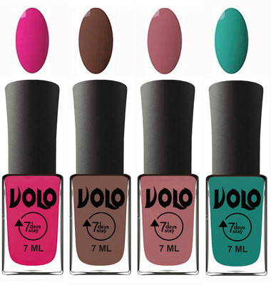 

Volo Ultra Lasting HD Shine Awesome Nail Polish Combo Magnta, Brown, Chocolate Peach, Radium Green(Pack of 4)