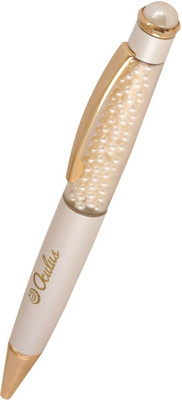 

Oculus Pearl-1109 White Cream and Golden color Designer metal pen with Diamond / Crystal Studded Ball Pen
