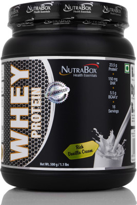 

Nutrabox DHA & MCT Enriched Pre / Post Workout Sports Supplement 100% Whey Protein(500 g, Vanilla Flavor)