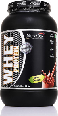 

Nutrabox DHA & MCT Enriched Pre / Post Workout Body Building Supplement 100% Whey Protein(1 kg, Chocolate Flavor)