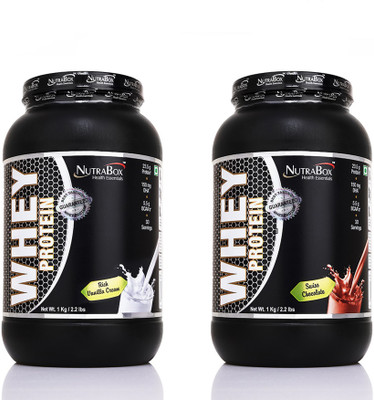 

Nutrabox DHA & MCT Enriched Pre / Post Workout Body Building Supplement 100% Whey Protein(2000 g, vanilla, chocolate)