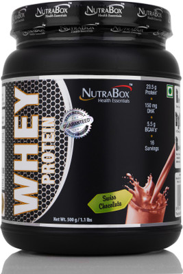 

Nutrabox Whey Isolate & Whey Concentrate Protein, DHA & MCT Enriched Pre / Post Workout Gym Supplement 100% Whey Protein(500 g, Chocolate Flavor)