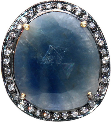 

The Sparkle Story Cubic Zircon Stone Sapphire Gold-plated Plated Ring, Blue
