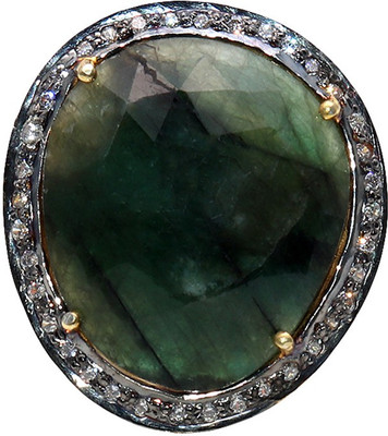 

The Sparkle Story Cubic Zircon Stone Sapphire Gold-plated Plated Ring, Green