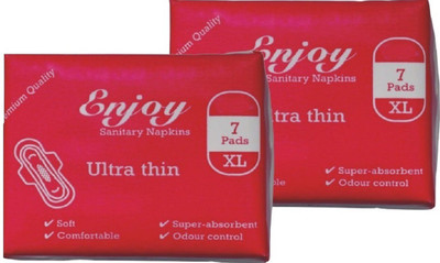 

ENJOY Ultra Thin Premium Sanitary Napkin 14 Pads ( Combo of 2) Sanitary Pad(Pack of 7)
