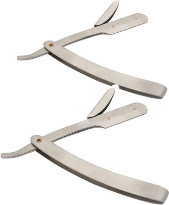 

NERR Barber Steel handle edge folding shaving holder Straight Razor(Pack of 2)