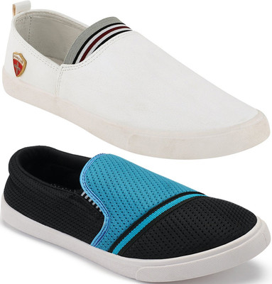 

Clymb Combo Pack Of 2 Casual Colored Slip On Sneakers For Men(Multicolor