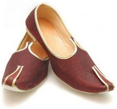 

Punjabi Jutti Store Khussa shoe maroon Jutis For Men(Maroon