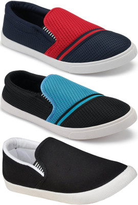 

Clymb Combo Pack Of 3 Trendy Slip On Sneakers For Men(Multicolor