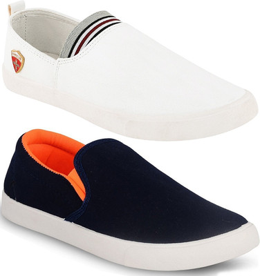 

Clymb Slip On Sneakers For Men(White, Blue, Multicolor