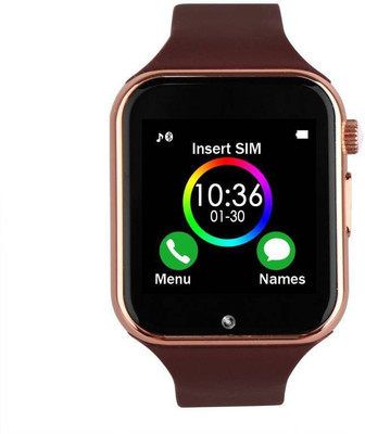 

Kwitech A1 Bluetooth with Built-in Sim card and memory card slot touch Compatible with Android IOS Mobiles Wrist Calling mobile Smartwatch(Gold Strap Free Size)