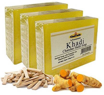 

Khadi byPurenaturals Chandan Haldi Soap -125g Pack of 3(125 g, Pack of 3)