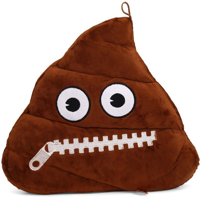 

My Baby Excels Emoji Poop Zipper Mouth Face Plush - 30 cm(Brown)