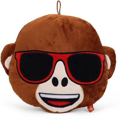 

My Baby Excels Emoji Monkey Feeling Cool Face Plush - 30 cm(Brown)