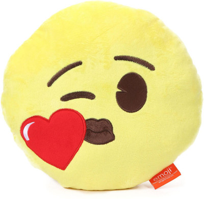 

My Baby Excels Emoji Throwing Kissing Heart Plush - 30 cm(Yellow)