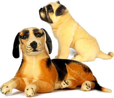 

Gift Decor Shop Black Dog Stuffed soft Toy (Black/Yellow, 21 cm) Combo with soft toy pug for kids (Cream/Black, 36 cm) - 21 cm(Multicolor)