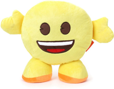 

My Baby Excels Standing Emoji Grinning Face with Smiling Eyes Plush 30 cm - 30 cm(Yellow)