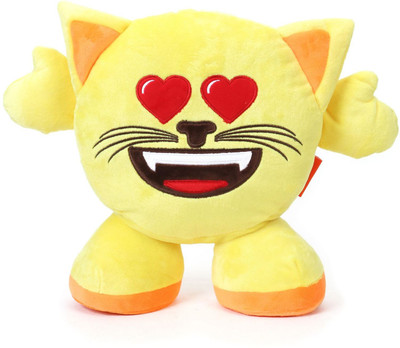 

My Baby Excels Standing Emoji Cat in Love Plush 30 cm - 30 cm(Yellow)