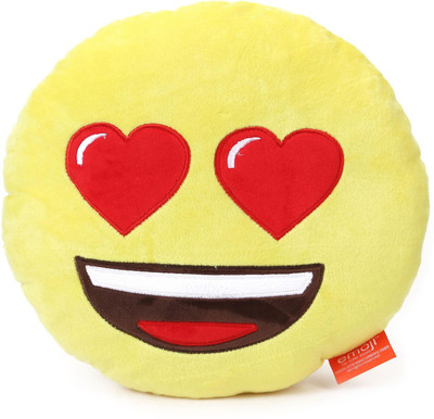 

My Baby Excels Emoji In Love Face Plush 30 cm - 30 cm(Yellow)