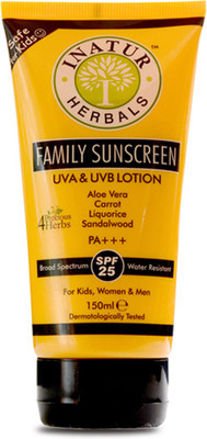 

Inatur Herbals Family Sunscreen Lotion SPF - SPF 25 PA+++(150 ml)