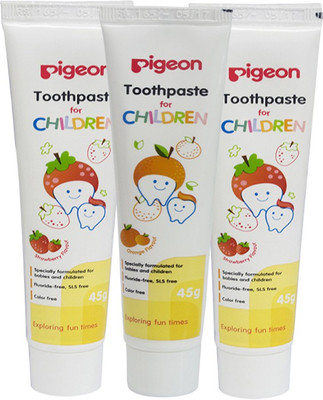 

Pigeon Children Toothpaste Strawberry 45 Gms Combo (2 Pc + Orange 45 Gms 1 Pc) Toothpaste(135 g, Pack of 3)