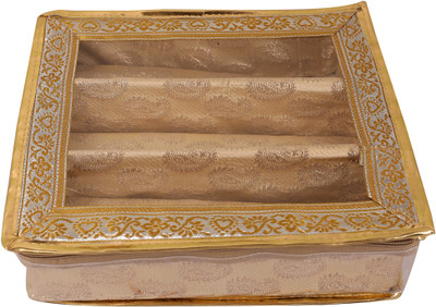 

Kuber Industries 3 Rod Bangle Box, Golden Set of 1 Pc Jewellery Vanity Box(Gold)