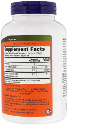 

Now Foods Now Foods, Certified Organic Inulin, Pure Powder,(227 g)