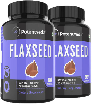 

Potentveda Flaxseeds extract omega 3 6 9 | 90 Capsules(180 No)