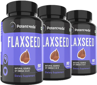 

Potentveda Flaxseed Extract omega 3 6 9 | 90 capsules(270 No)