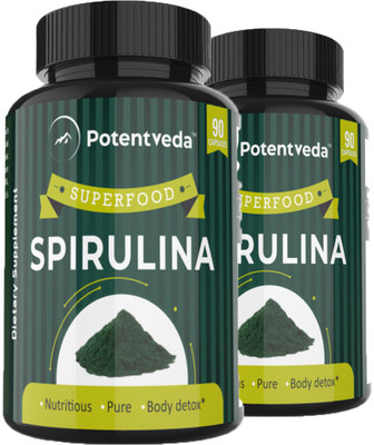 

Potentveda Spirulina The Super food | 90 capsules(180 No)