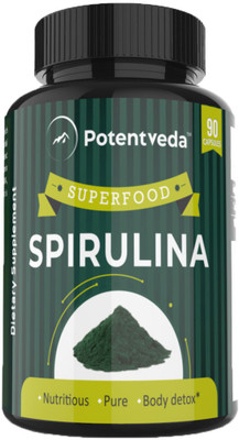 

Potentveda Spirulina Super Food | 90 Capsules(90 No)