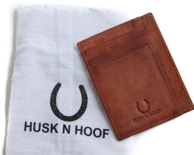 Husk N Hoof Men Casual Brown Genuine Leather Card Holder(7 Card Slots)