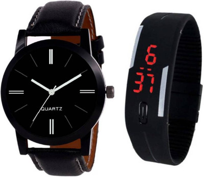

PMAX LEATHER BLACK AND LED BLACK NEW STYLISH FOR Watch - For Men