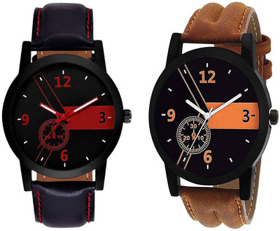 

ReniSales New Designer Leather Belt Set Of Two Combo Watch For Boys & Girl Watch - For Men & Women