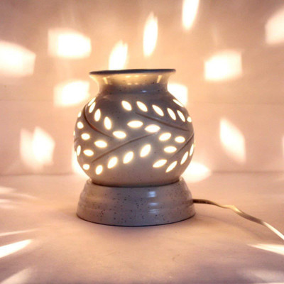 Bright Shop Ceramic Electric Diffuser Matki Shape with Floral Cutting Design Brown Color Diffuser Set Ceramic Electric Diffuser Matki Shape with Floral Cutting Design Brown Color(2 x 5 ml)