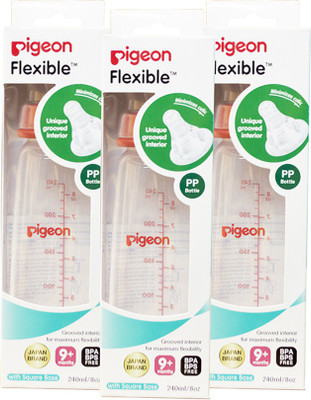 Pigeon PERISTALTIC NURSING BOTTLE KPP NIPPLE L - COMBO (PACK OF 3) - 240 ml(Red)
